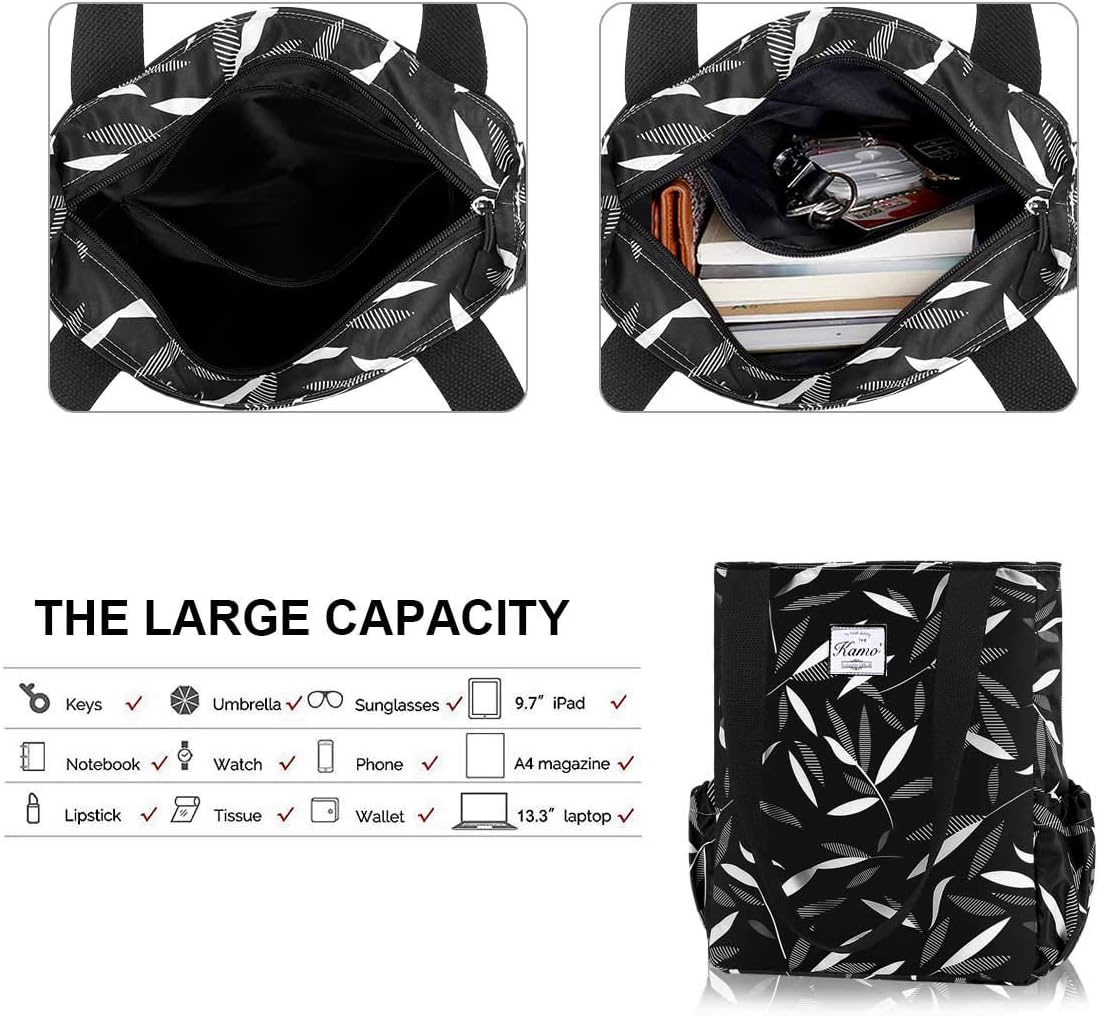 KAMO Floral Tote Bag - Waterproof Lightweight Handbags Travel Shoulder Bag for Hiking Yoga Gym Swimming Travel Beach - Image 5