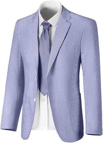 Seersucker Mens Suit Jacket Slim Fit Casual Blazer Summer Sport Coats Wedding Suits Jackets Prom Tuxedo Blazers