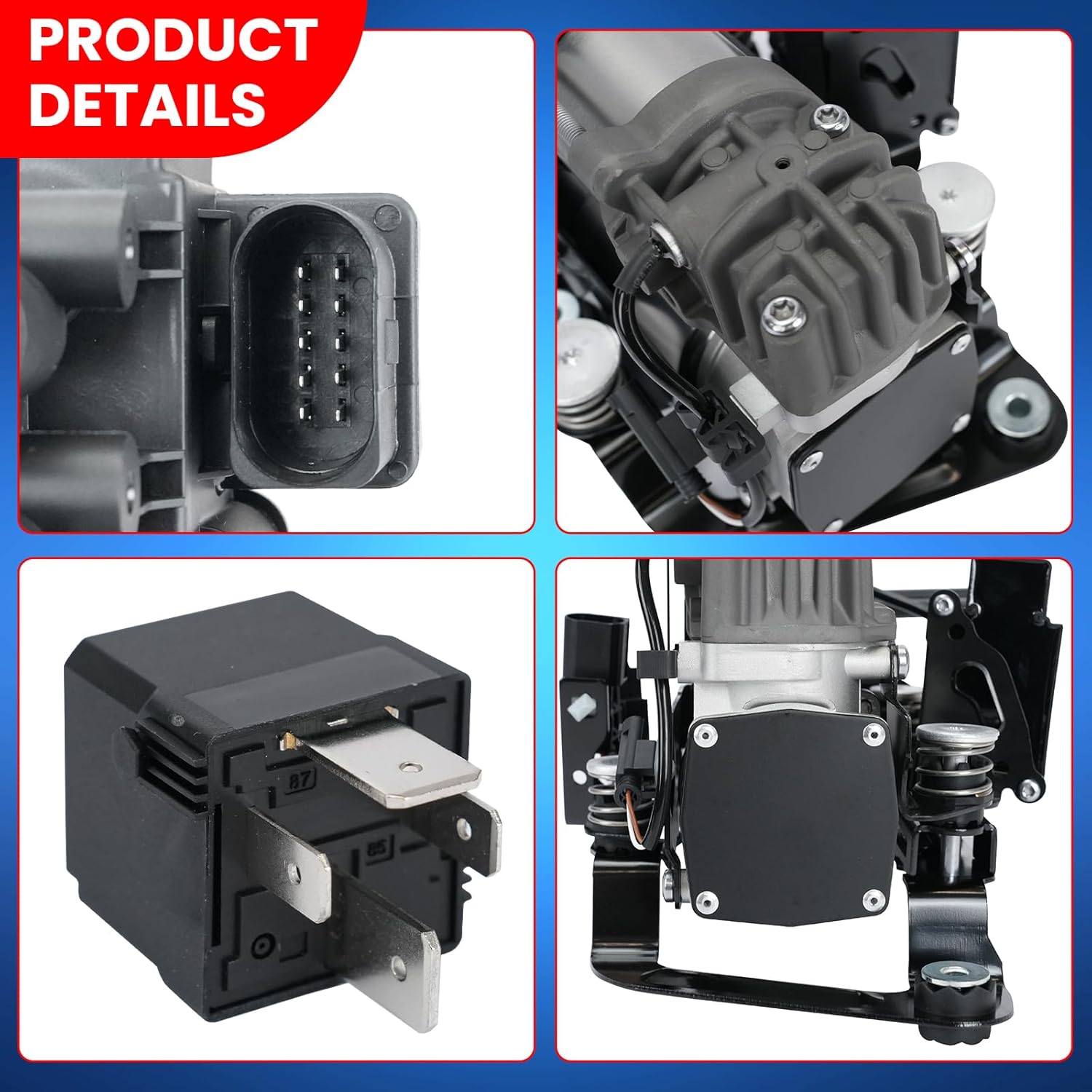 MOCA Air Suspension Compressor w/Bracket Fits for 16-22 for BMW 740i 3.0L, 20-22 for 745e/ 745Le xDrive 3.0L, 16-22 for BMW 750i xDrive 4.4L, 17-22 for BMW M760i/ M760Li xDrive 6.6L