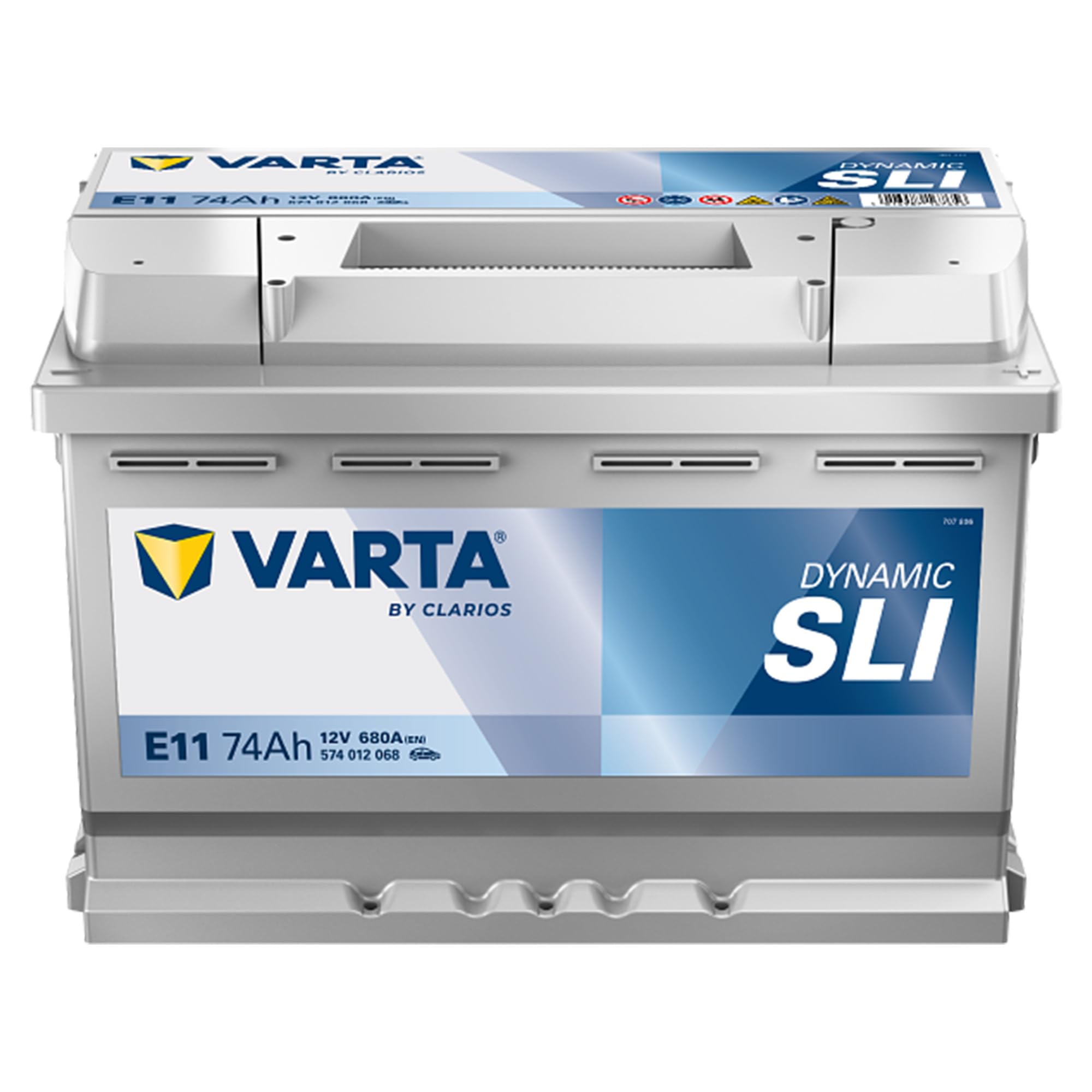 VARTA Automotive DYNAMIC SLI (E11) 12V 74Ah 680A - Nassbatterie KFZ mit Standardausstattung & ohne Start-Stopp System - Starterbatterie für einfachen Energiebedarf - Bleisäurebatterie wartungsfrei