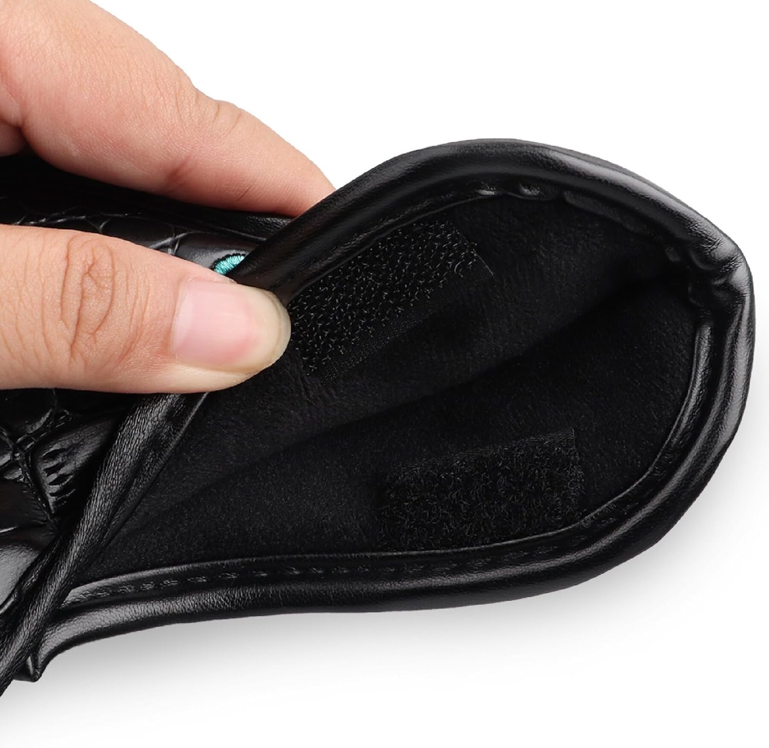 Craftsman Golf Crocodile Pattern Black 11pcs/Set Iron Headcover Set w/Large No. Magic Tape Closure (Black)