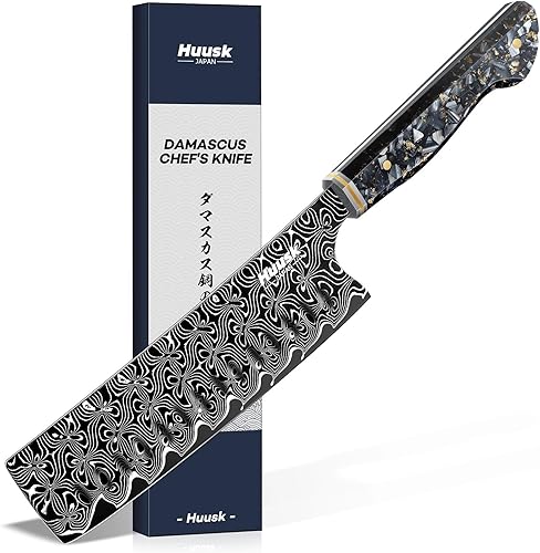 Miniatura 10 de Huusk Juego de cuchillos de chef japoneses, juego de cuchillos de cocina profesionales, juegos de cuchillos de cocina ultra afilados con mango de