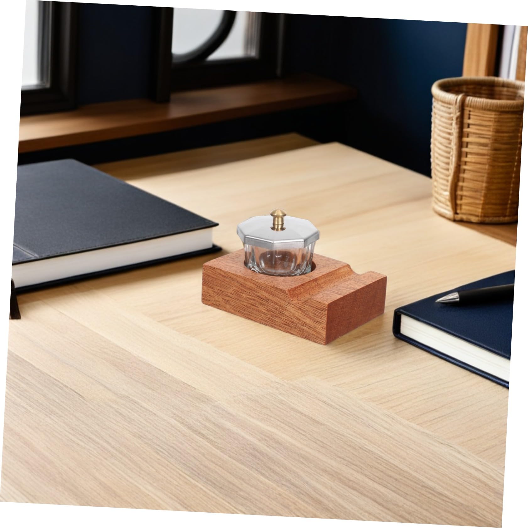 Amazon.co.jp: NUOLUX つけペン用木製ペンホルダー インク壺付き 傾斜