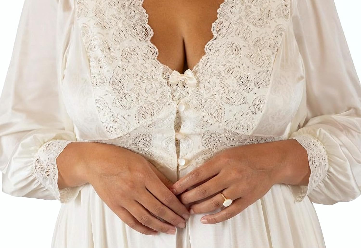 Shadowline Women's Nightgown Robe Peignoir Set Silhouette Nylon Sleepwear - Image 2