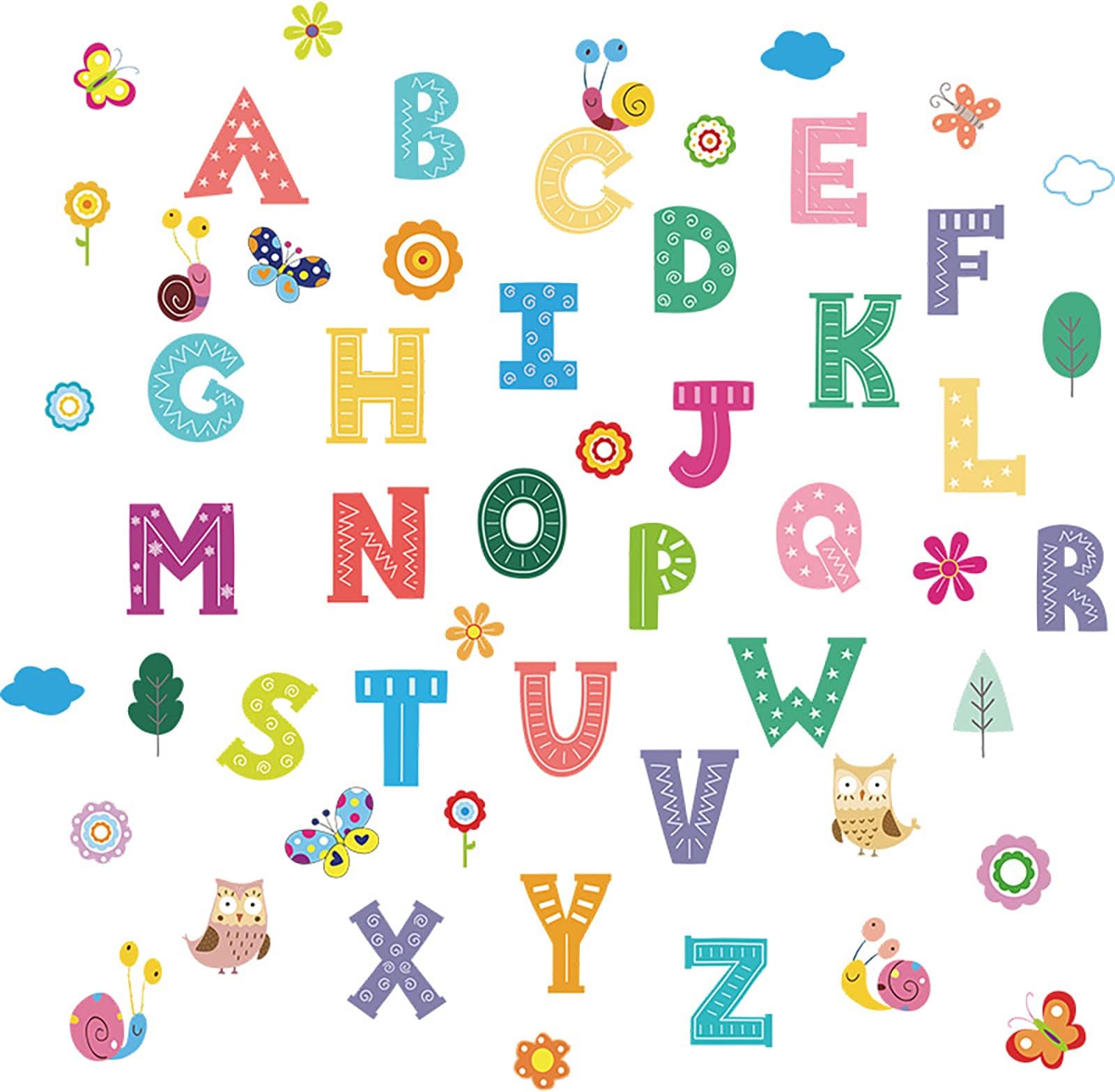 Color Wall Decals Learning Educational Peel and Stick