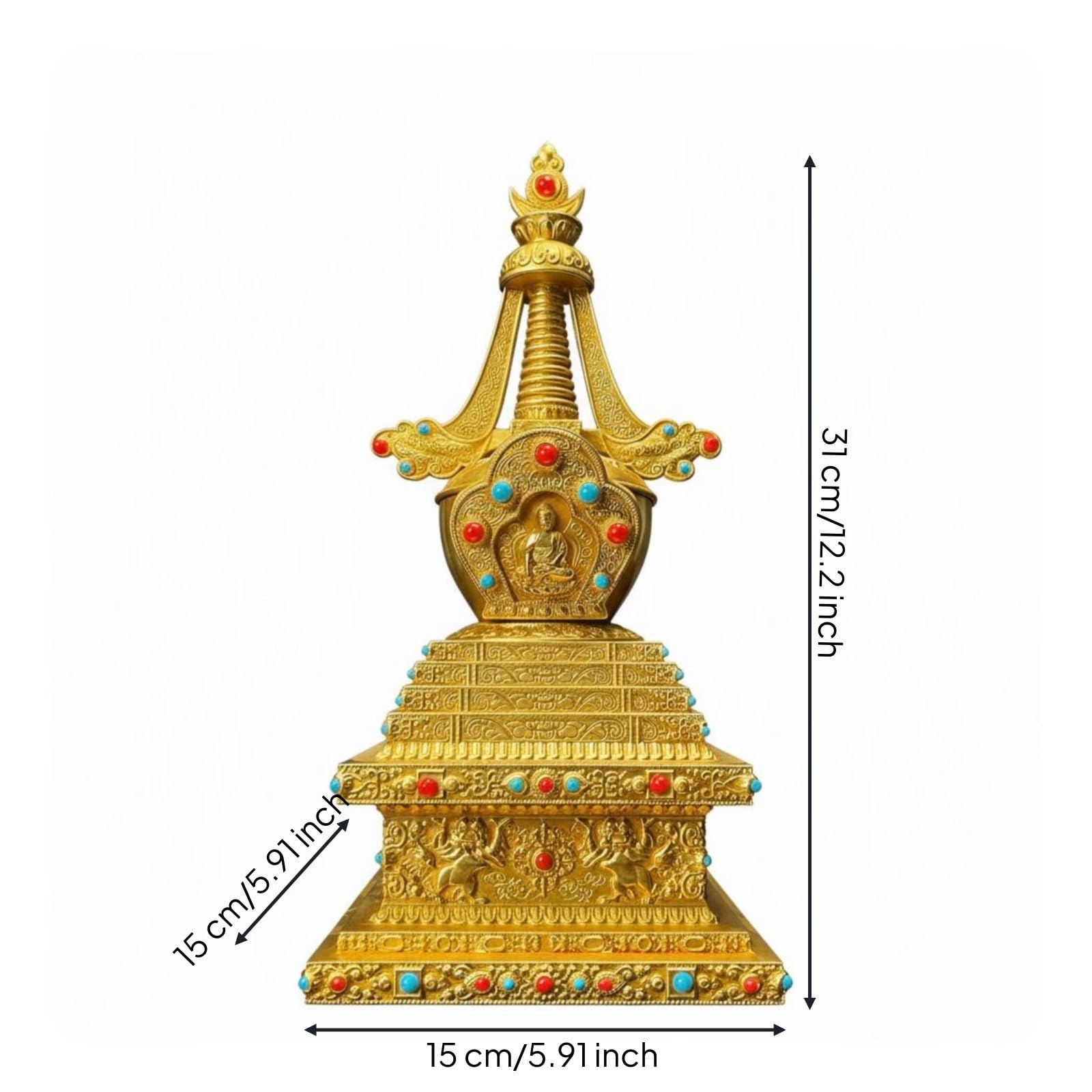 Amazon.co.jp: TISHITA 仏塔 精密彫刻 真鍮 仏像 インテリア 工芸 装飾