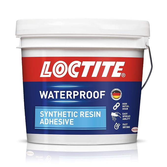 Loctite Waterproof Wood Glue, Power of Single Side Application, Bonds More Sheets with 10% Higher Coverage, compatible with Laminate, Veneer, Plywood, MDF Board, Solid Wood, Fast-Drying Adhesive, 5kg