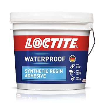 Loctite Waterproof Wood Glue, Power of Single Side Application, Bonds More Sheets with 10% Higher Coverage, compatible with Laminate, Veneer, Plywood, MDF Board, Solid Wood, Fast-Drying Adhesive, 10kg
