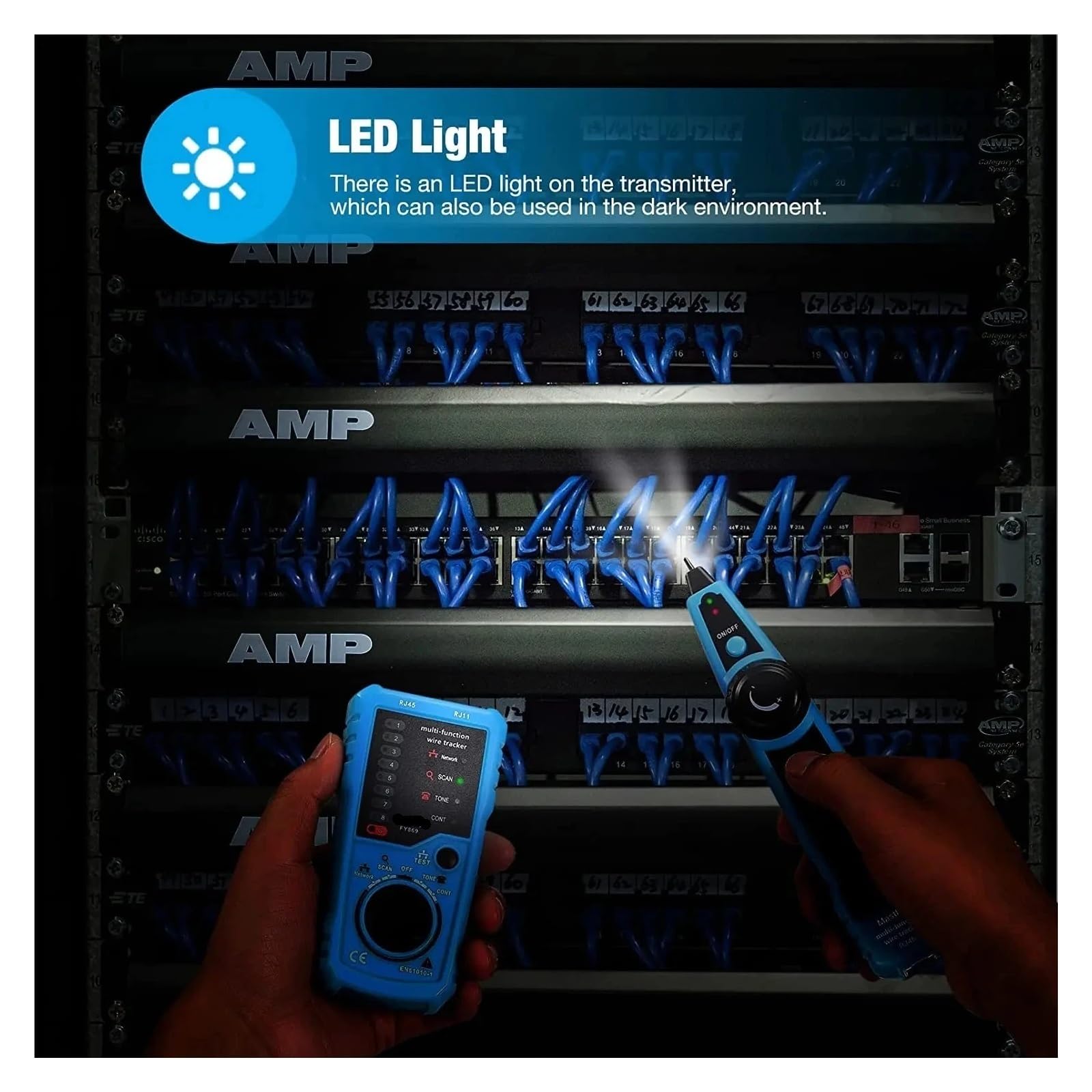 Lokalizator kabli sieciowych, tester przewodów RJ11 RJ45 Cat5 Cat6 Ethernet LAN, lokalizator linii, telefonicznych Testy transmisji