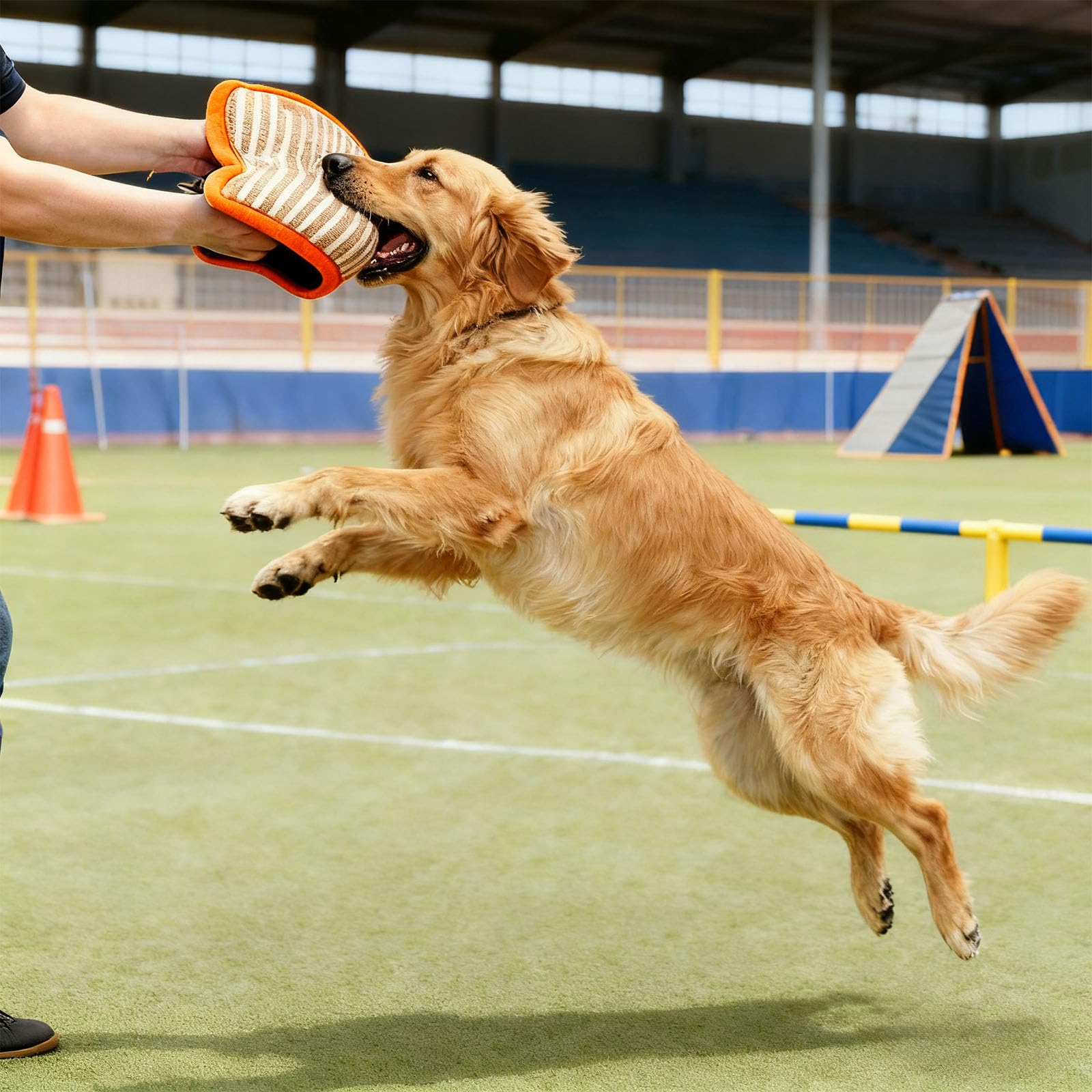 Beißkissen für Schutzhund und Diensthundetraining, Jute Beißkissen mit Griffen, Trainingsbeißkissen für Deutsche Schäferhunde und Malinois, robuste Verarbeitung aus Jute und verstärktem Canvas