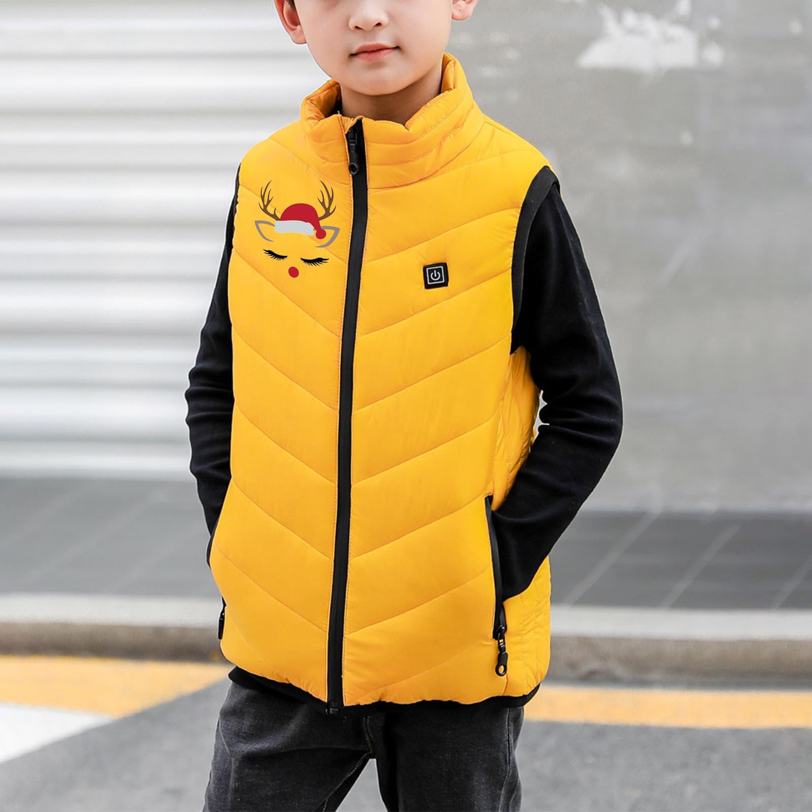 Chaleco Calefactable Chaleco Calefactable Para NiñOs Chaleco de Forro Polar Chaqueta EléCtrica Con CalefaccióN Con 2 Zonas de Calentamiento Para Exterior CáMping Chaleco TéRmico Para NiñOs Y NiñAs