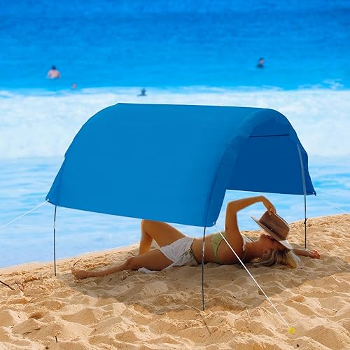 BondFree Toldo de playa con protección UV UPF 50+, toldo de playa de 7 pies, sombra al aire libre con bolsa de transporte para campamento, patio