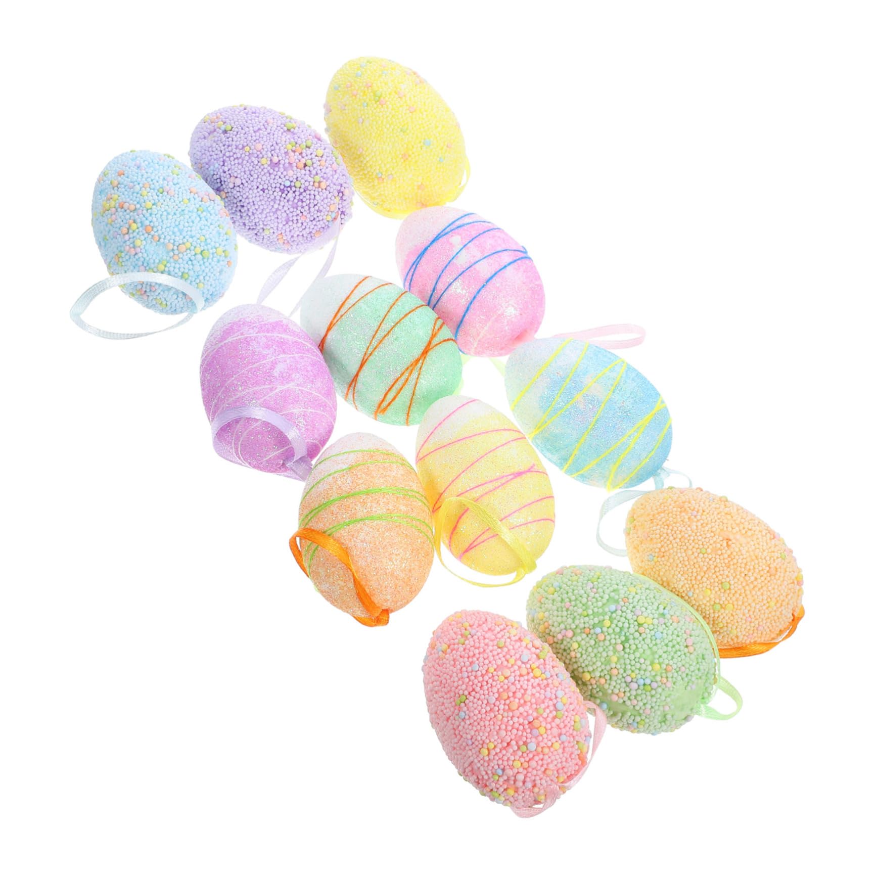 Cabilock 60 Pièces Ornements D'oeufs De Pâques Décor De Pâques Décor D'oeuf De Pâques Accessoire De Décor Suspendu De Scène De Festival Accrocher des Oeufs De Pâques Œuf De Pâques Mousse