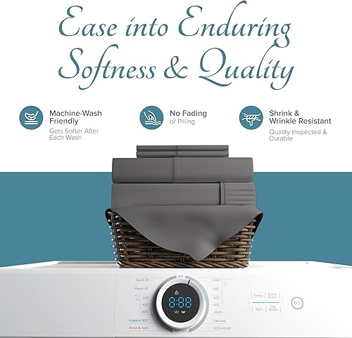 Miniatura 6 de Carressa Linen Juego de 2 fundas de almohada 100% algodón egipcio tamaño estándarQueen de 1000 hilos, fundas de almohada transpirables y