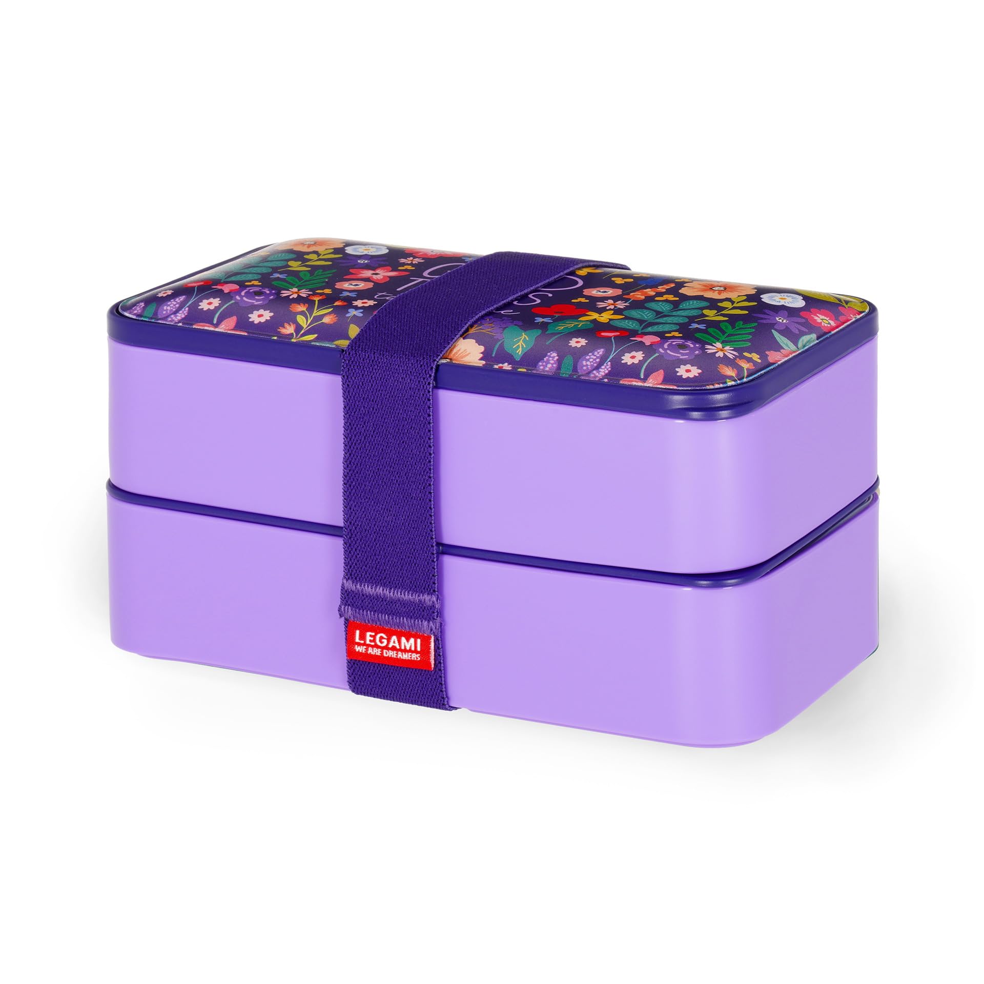 Legami - Porta Pranzo, Lunch Box con 3 Posate Incluse, Flowers, Contenitore, Capacità 1200 ml, a Prova di Perdite, Adatto a Microonde e Lavastoviglie, Ideale per Scuola, Ufficio, Lavoro