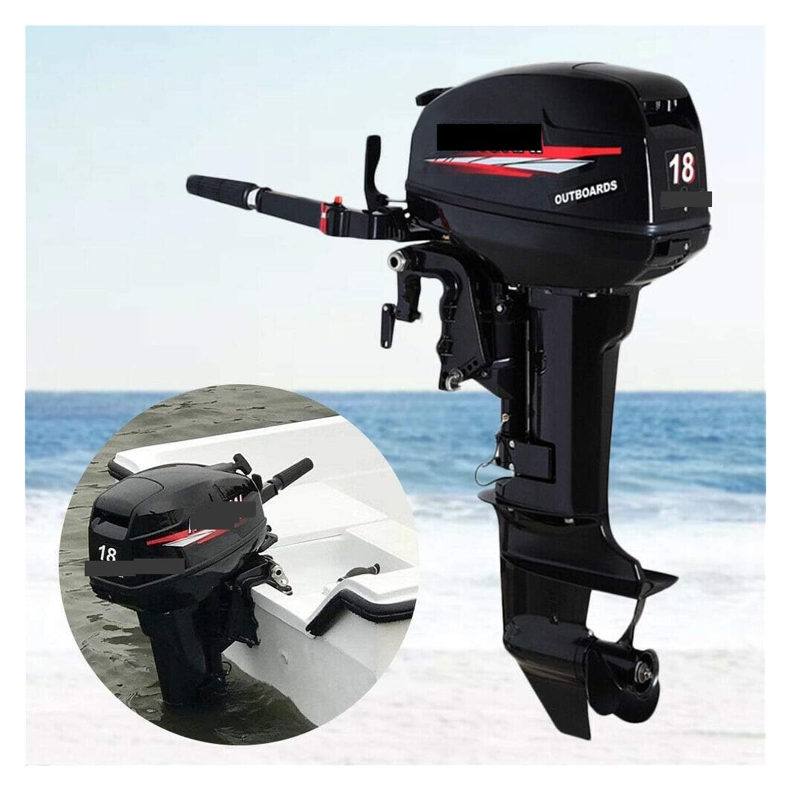 Silnik Zaburtowy, 18 koni mechanicznych 2 suwowy silnik zaburtowy, łodzi rybackiej, chłodzenie wodne 246CC Heavy Duty, morski z zapłonem CDI(6HP 2 Stroke)