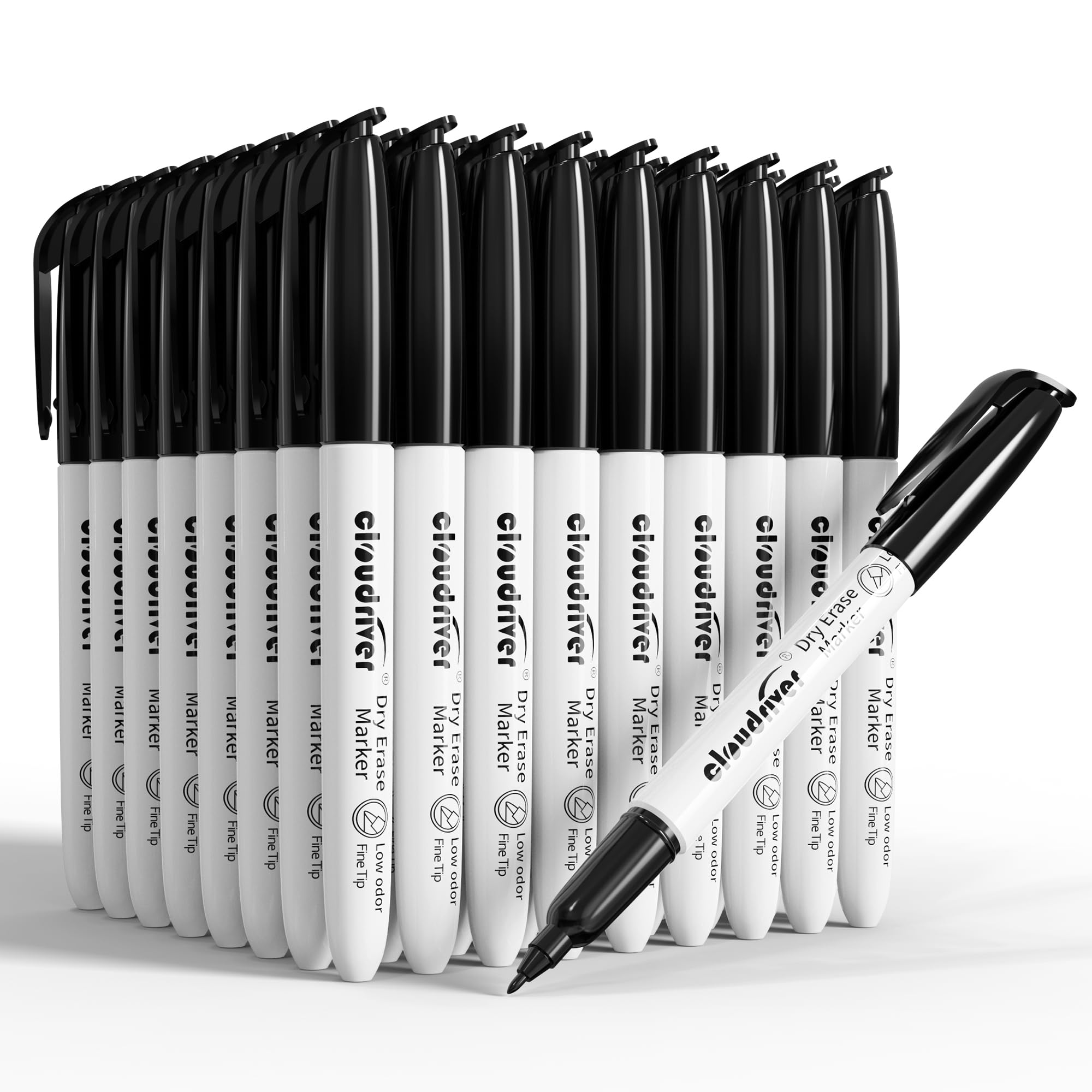 cloudriver Dry Erase Markers Ulta Fine Tip 72 Pack Black Whiteboard Marker 0 7mm Low Odor For Office