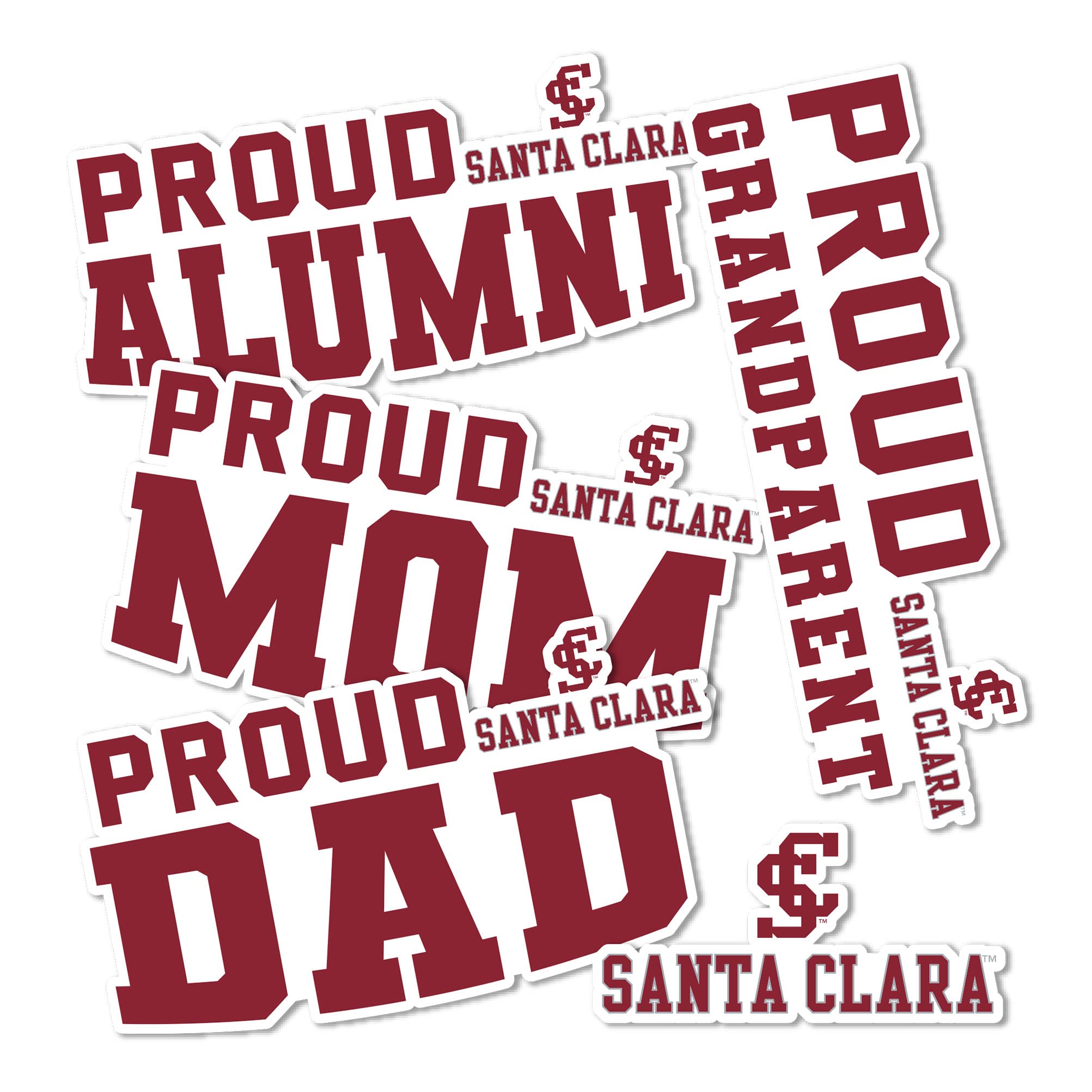 Santa Clara University NCAA Vinyl Sticker Sheet - 8 Decals For Laptop, Water Bottle, Car | Officially Licensed - View #3