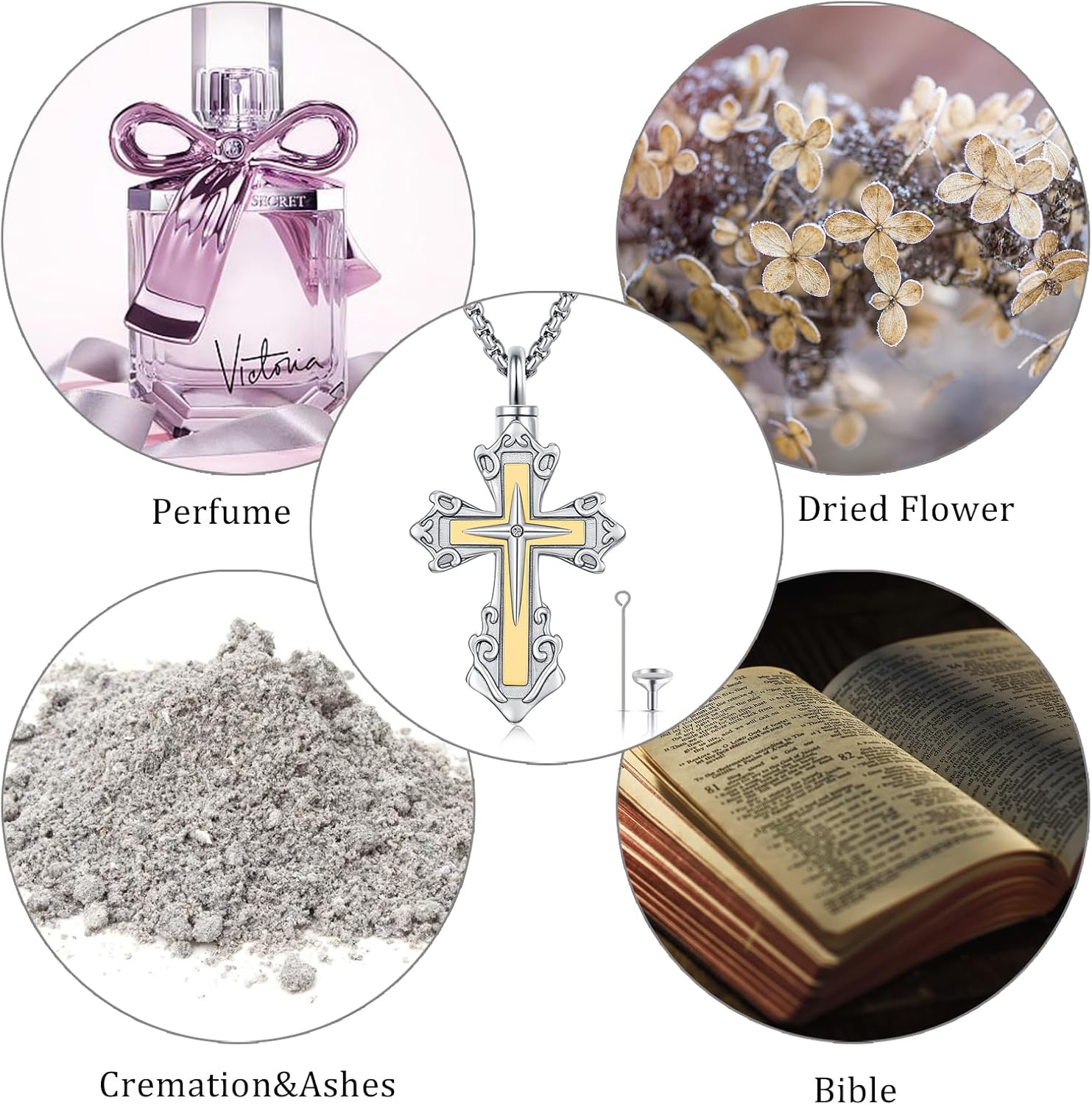 Celtic Cross Ashes Necklace 925 Sterling Silver Cross Urn Necklaces for Ashes Celtic Knot Urn Ash Pendants Memorial Keepsake Cremation Jewelry for Women Men - Image 6