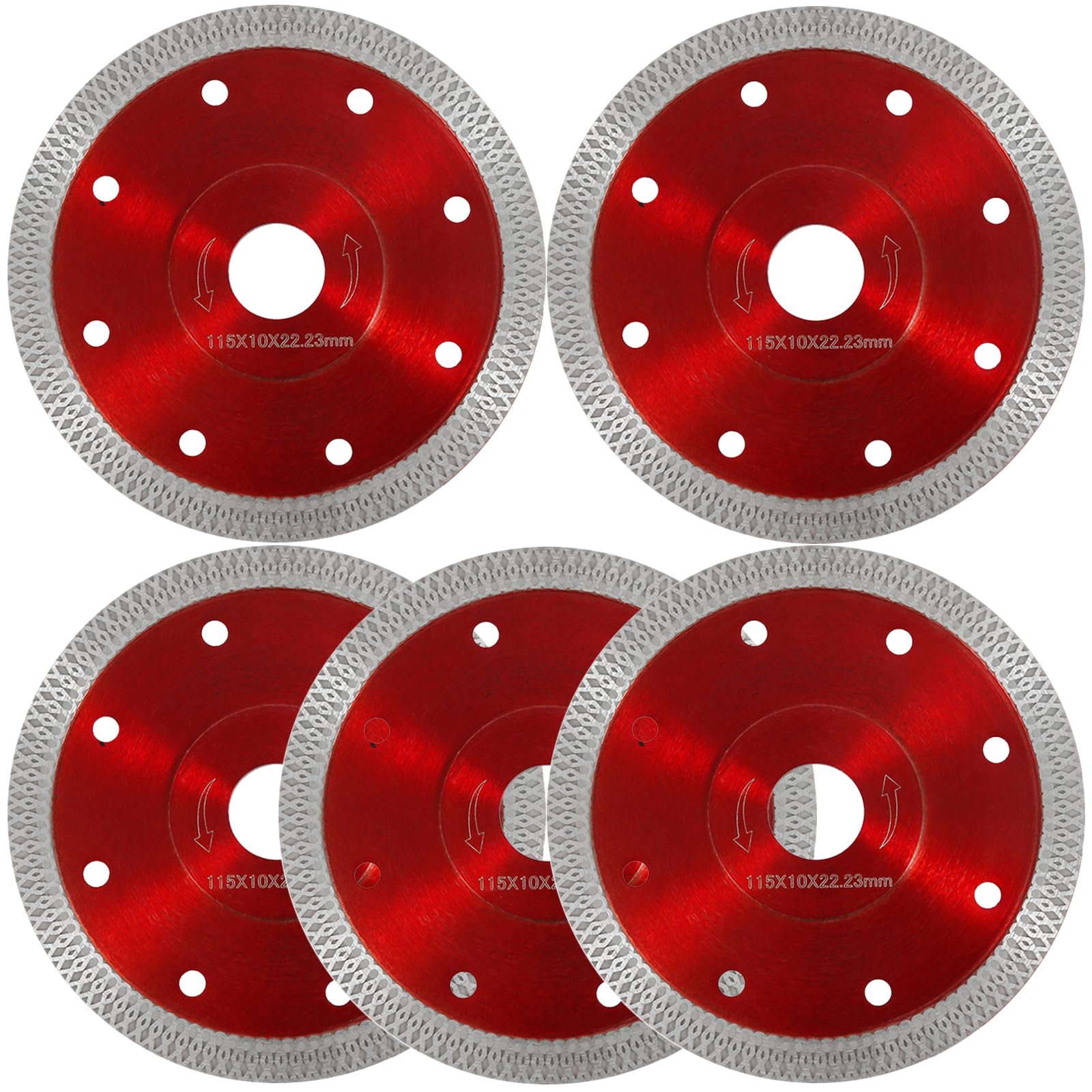 5Pcs 4.5 inch Diamond Blade for Angle Grinder, Super Thin Tile Cutter Blade Porcelain Saw Blade, Circular Cutting Discs for Porcelain Tile Granite