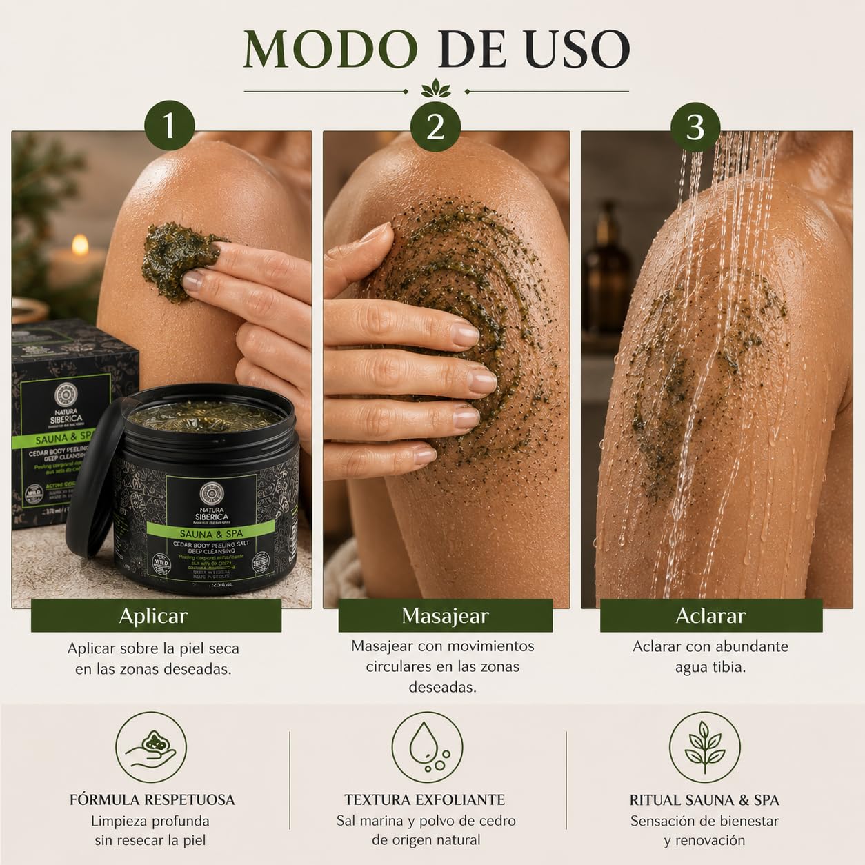 Natura Siberica Peeling z soli detoksu z ekstraktem z cedru, 1 opakowanie (1 x 370 ml)