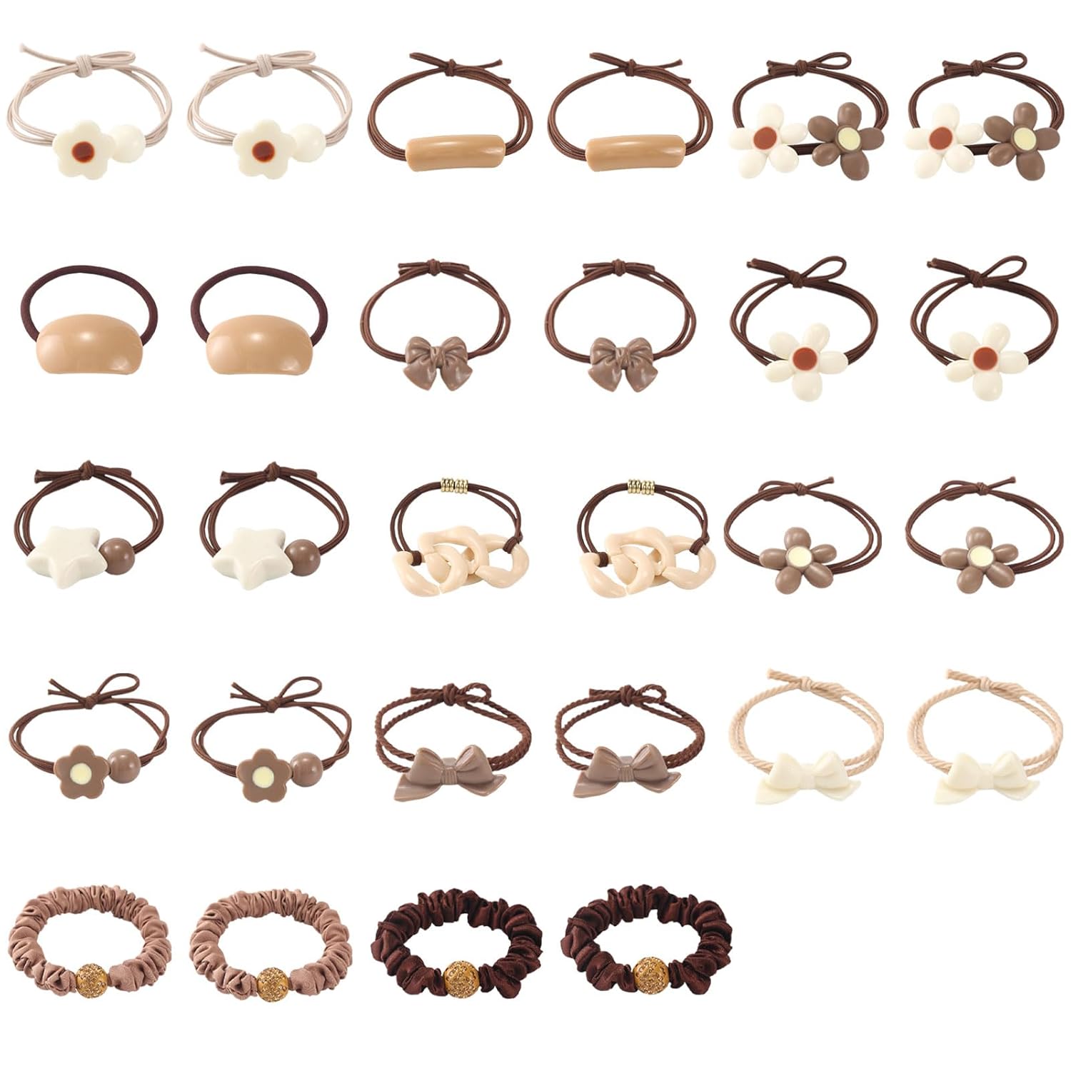 Hair Ties for Girls, 28Pcs Elastic Hair Ties No Damage