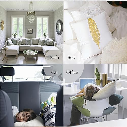 Miniatura 10 de HW-4081 - Juego de 4 fundas de almohada bohemias de 28 x 28 pulgadas, con flores de verano, para exteriores, impermeables, de lino, cuadradas, para