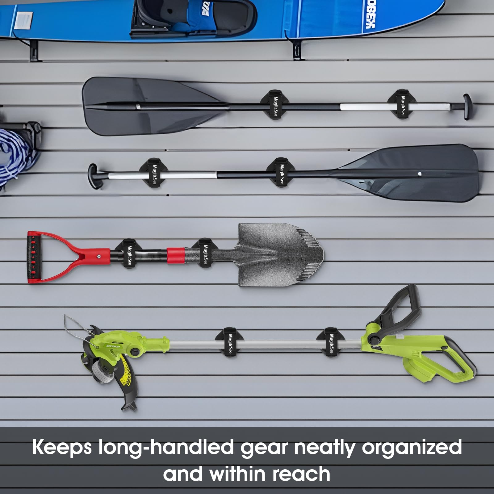 Robuster magnetischer Schaufelhalter für LKW mit verstellbarem Gurt, kein Bohren, starke Magnethalterung für Flagge, Allzweckwerkzeug, Axt, stabiler Organizer für Wohnmobil, Garage, Anhänger