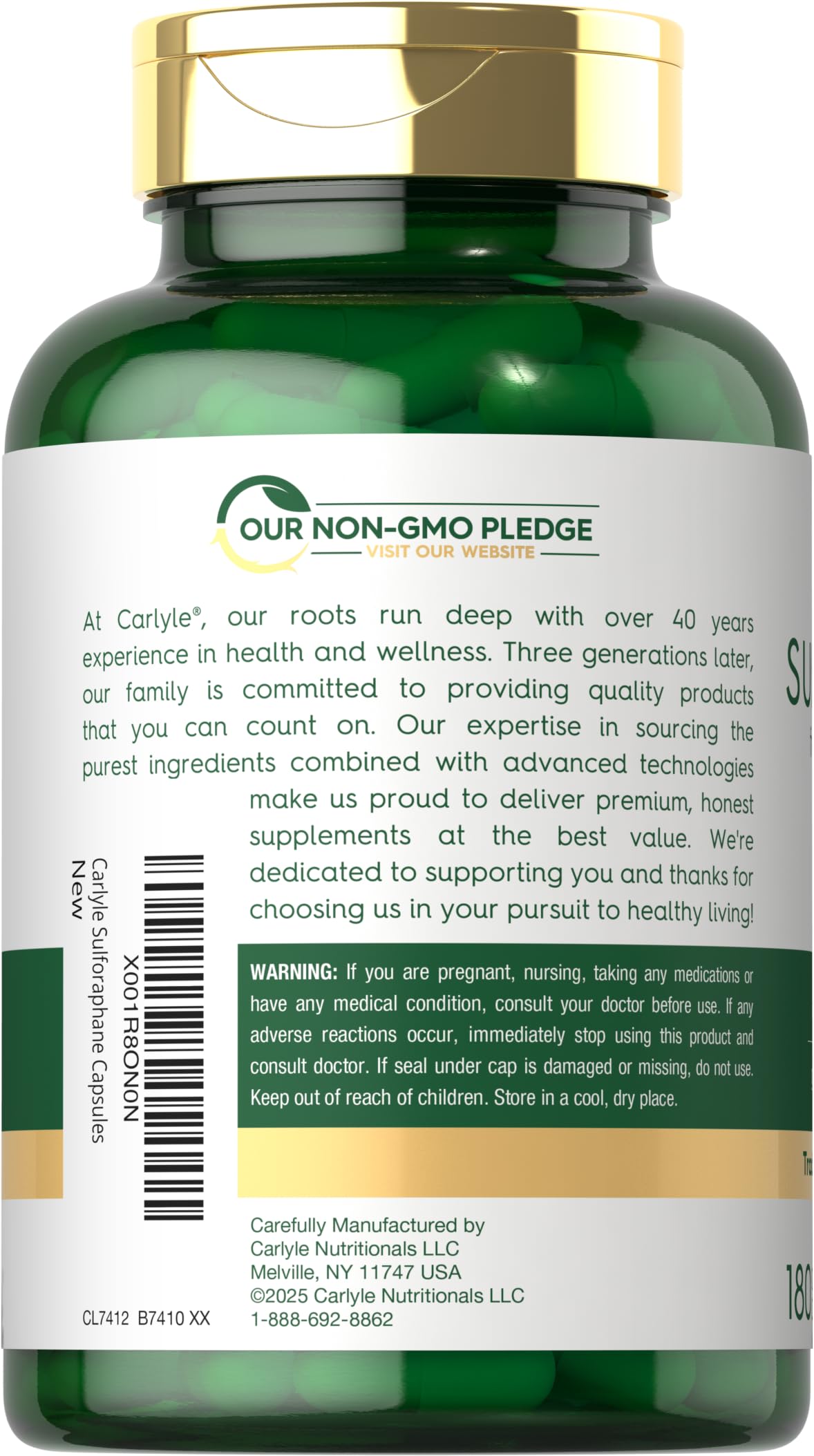 Carlyle Sulforaphane Supplement | 400 mcg | 180 Capsules — Amazon image 3