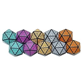 SmartDealsPro 10-Pack 20 Sided Dice D20 Polyhedral Dice for DND RPG MTG Table Game (Mix Retro Color 2)