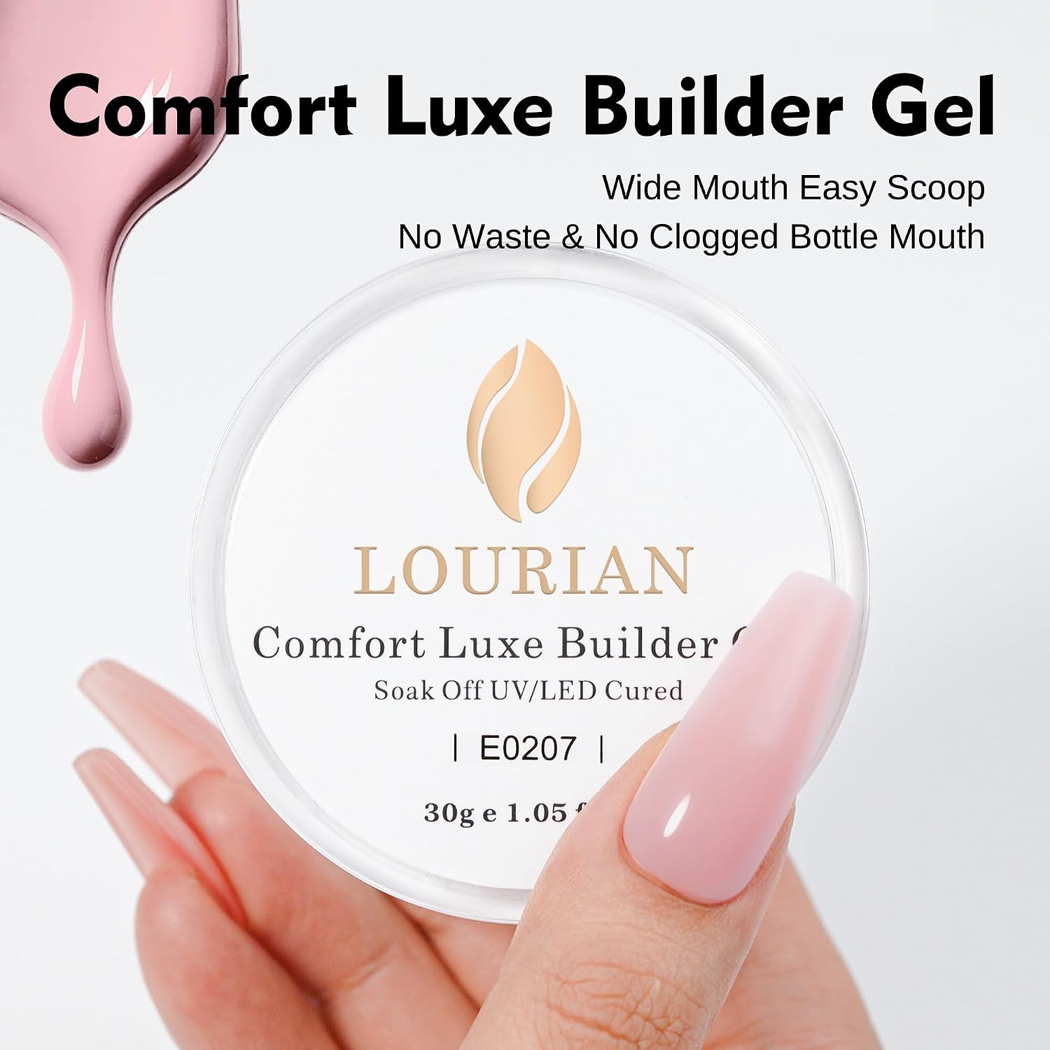 Builder Gel in Jar, 30g Low Heat UV/LED Warm Beige Sculpting Gel