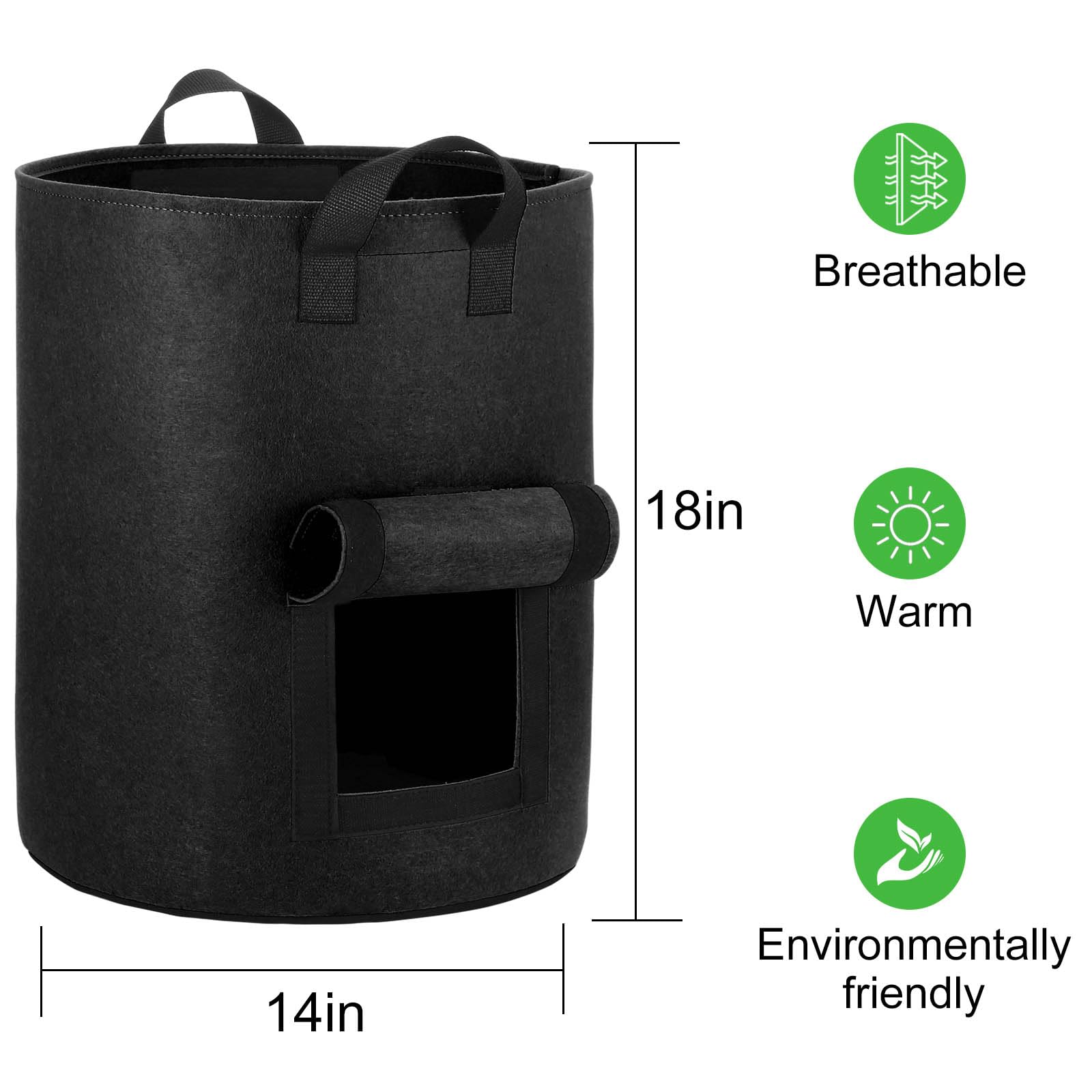 OPPOLIFE 6-Pack 10 Gallon Potato Grow Bags with Flap Window - Image 2