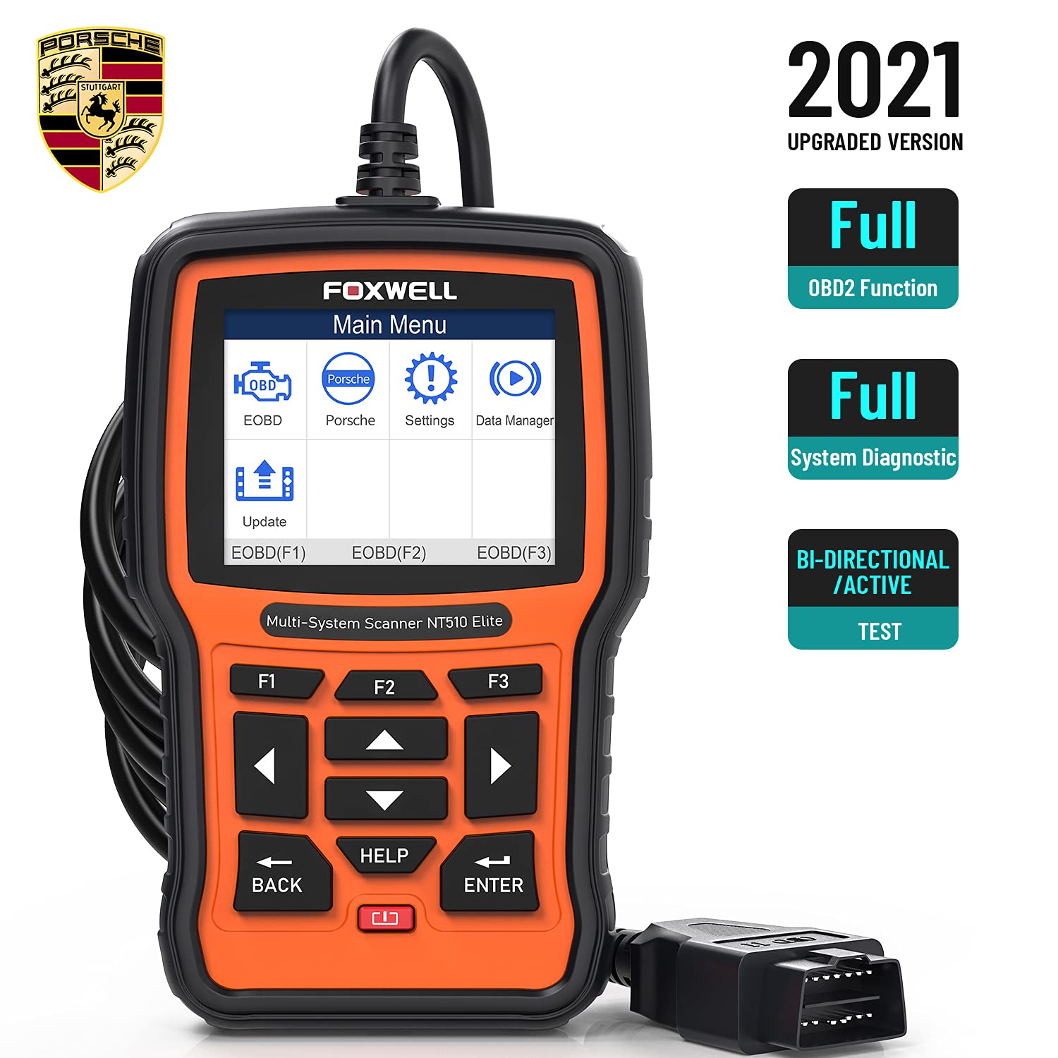 Buy Foxwell NT510 Elite Full Systems OBD2 Scanner for Porsche, HVAC 4WD