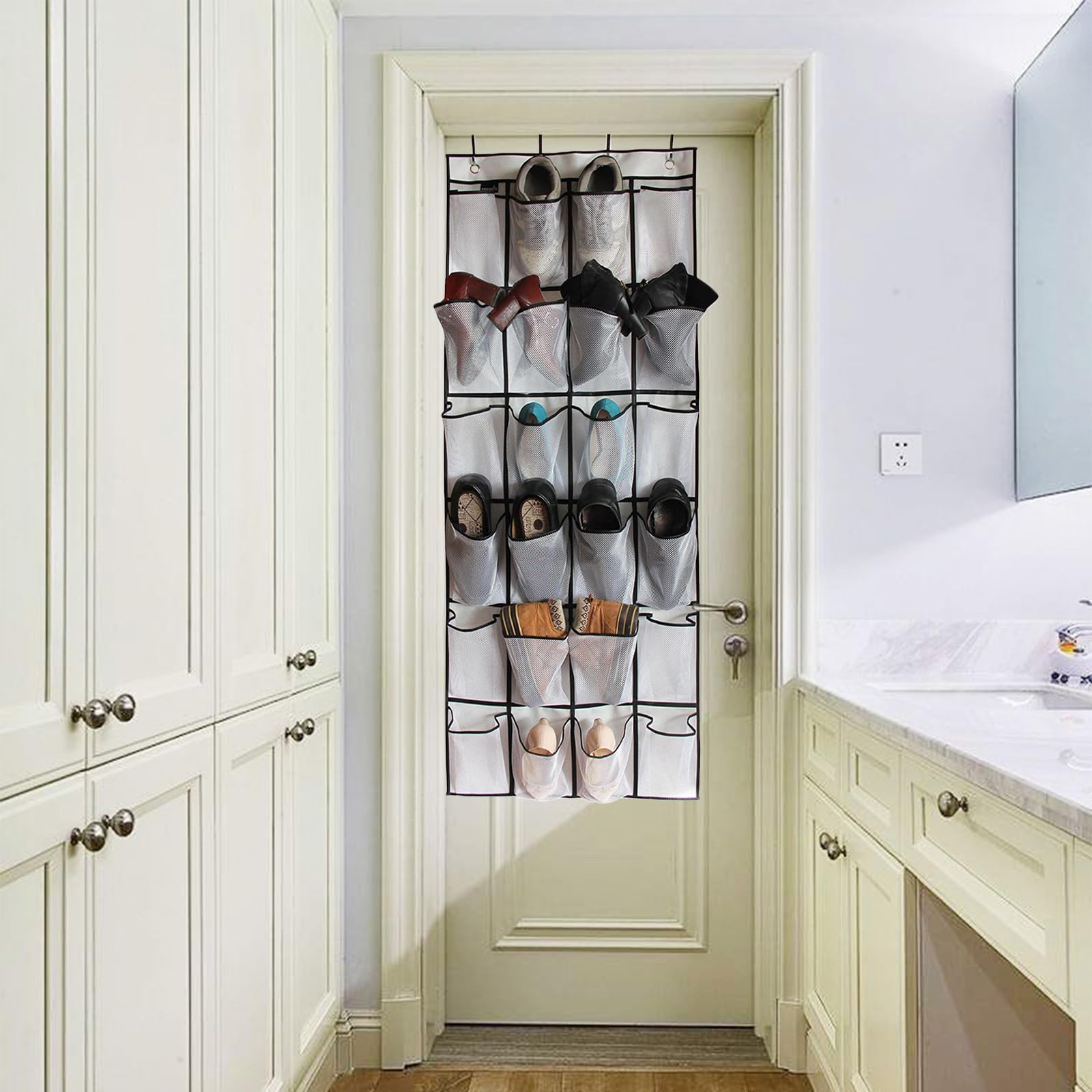 24 Door Hanging Pockets 24 Pockets Over The Door Shoe Organizer