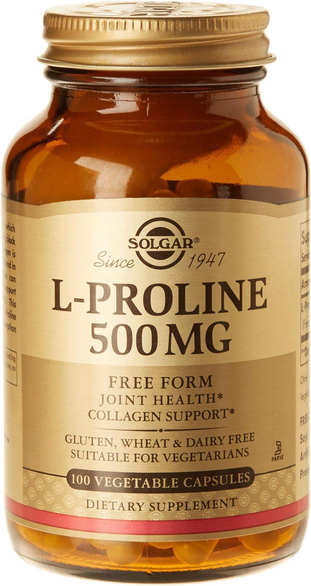 Solgar L-Proline, 100 V Caps 500 mg