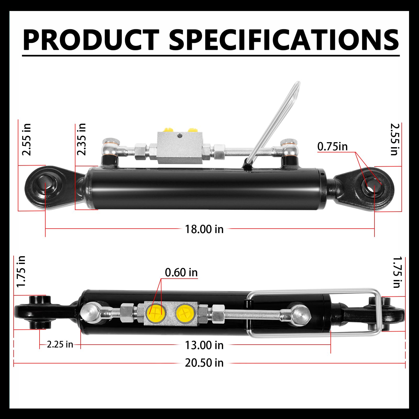 Amazon.com: Hydraulic Top Link Cat. 1-1 18 1/8” – 26 3/8