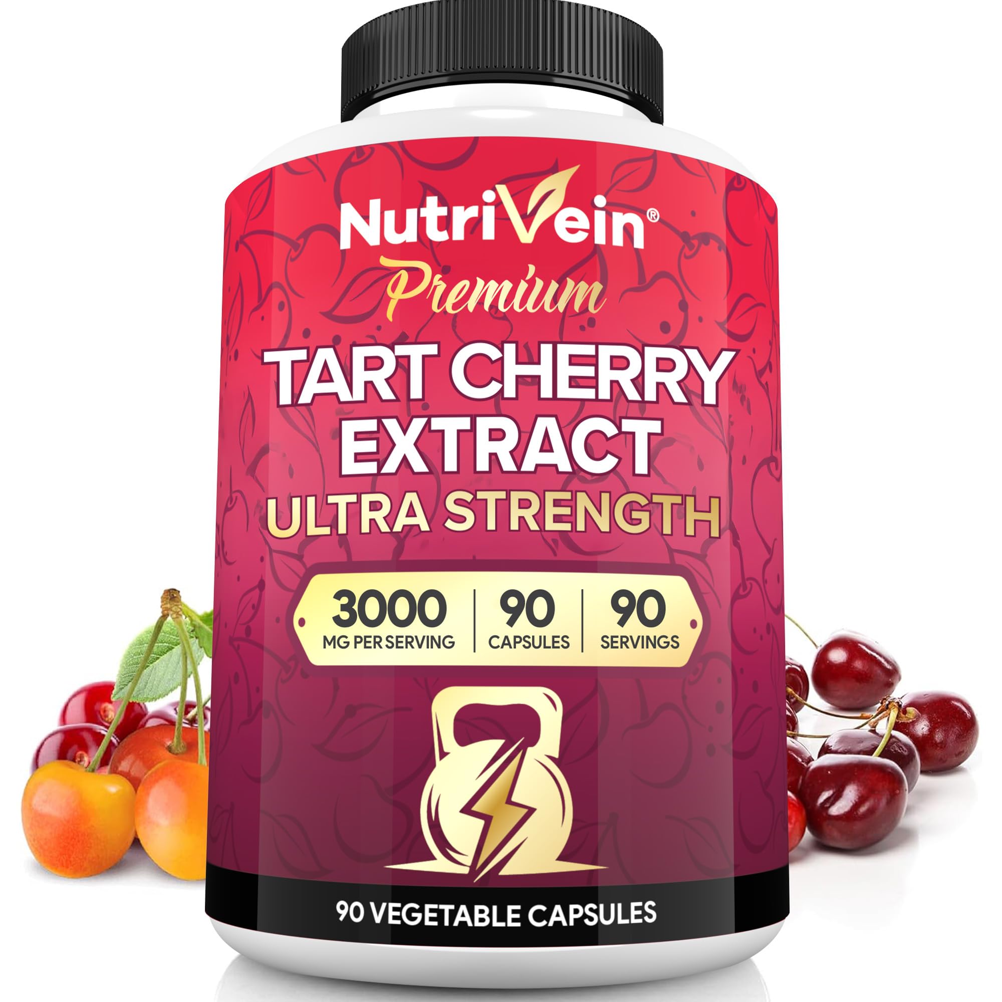 Cherry Capsules Antioxidants, Flavonoids - Supports Uric Acid Cleanse, Anti Inflammatory, Muscle Recovery, Joint Pain (2000mg)