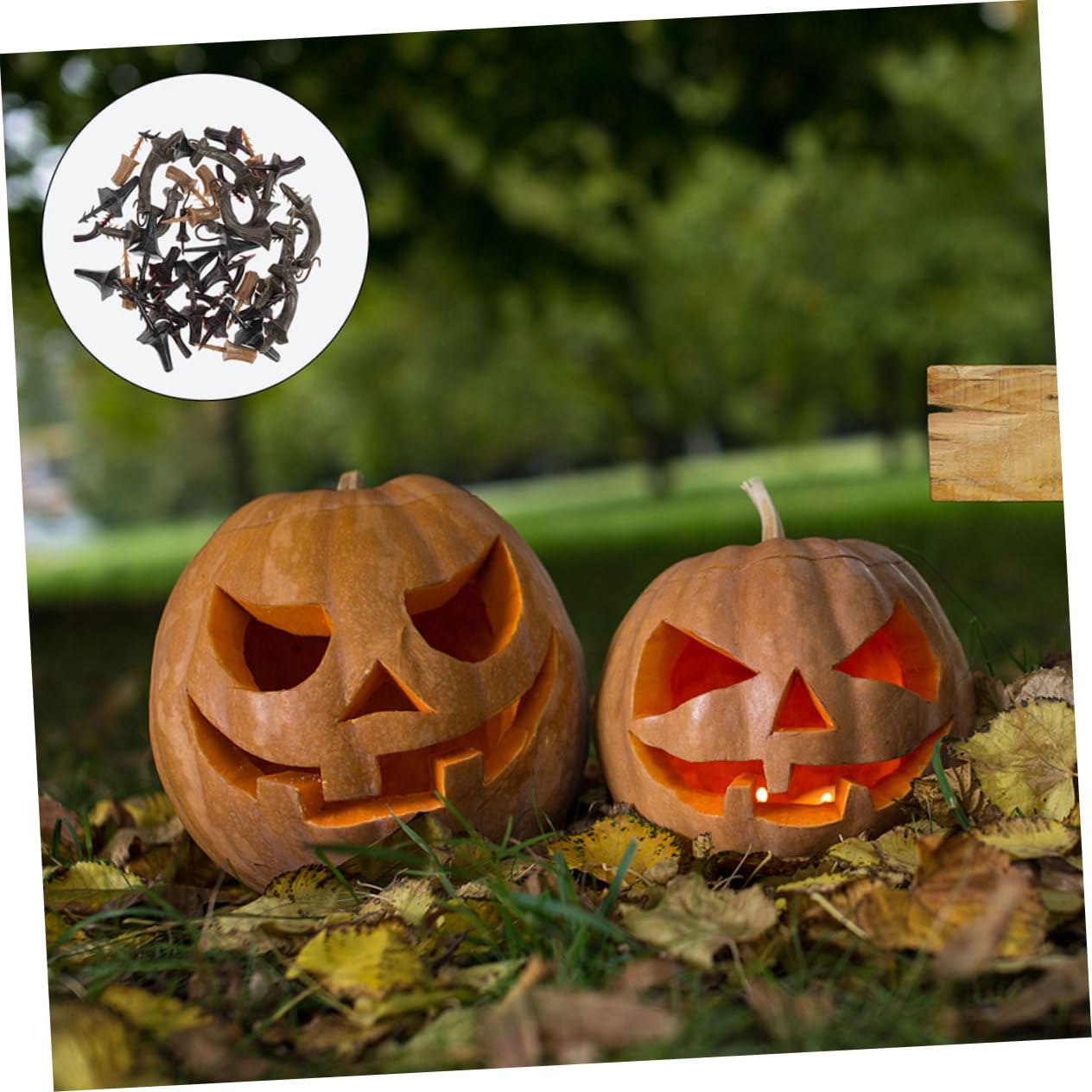 320 tiges de Citrouille artificielles pour décoration d'halloween, poignées de Citrouille en Plastique pour Bricolage sur Le thème des récoltes d'automne et Fausses tiges.