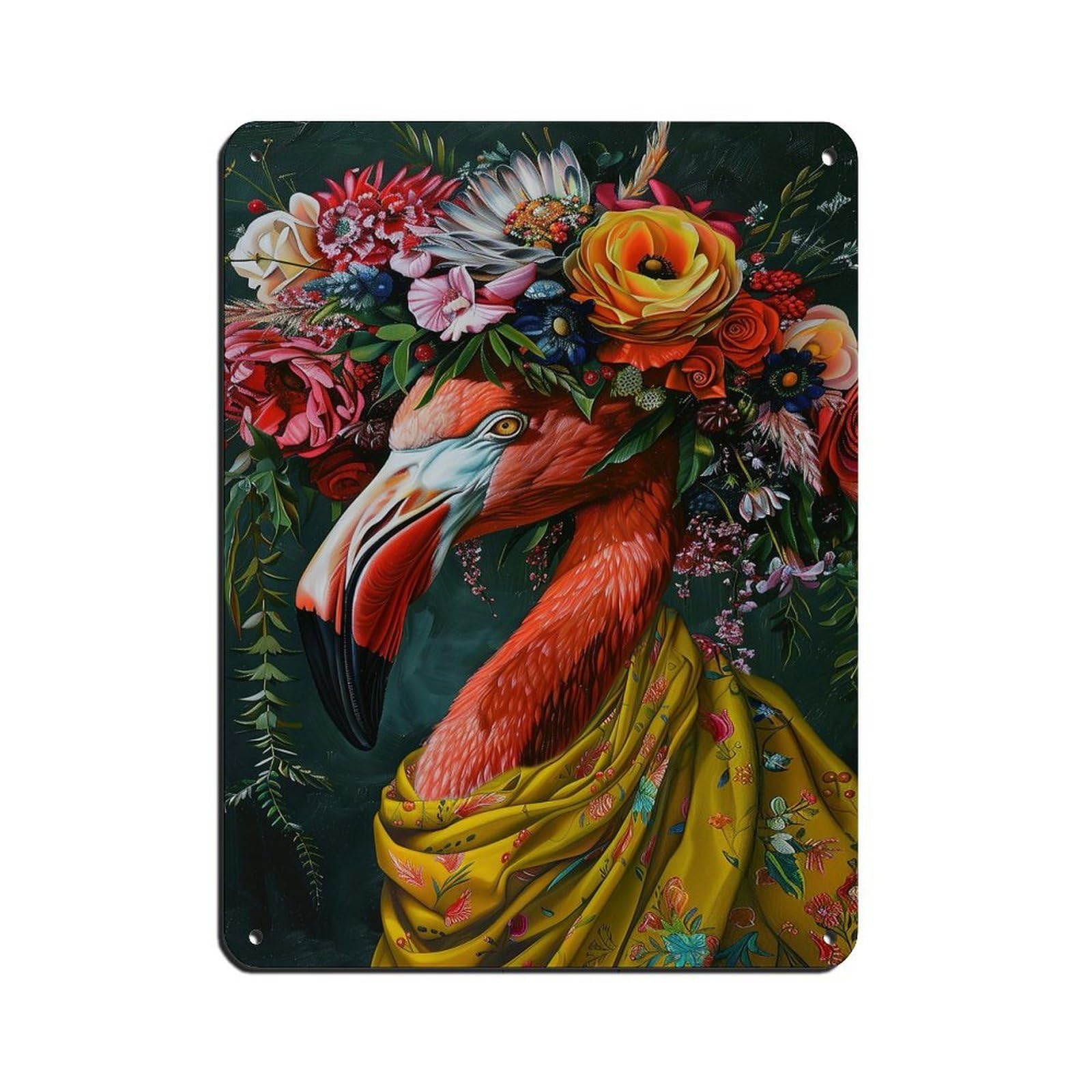 Matisse Floral Flamingo Poster Tin Sign Vintage Metal Pub Club Cafe Bar Home Wall Art Decoration Poster Retro 12x16inch(30x40cm)