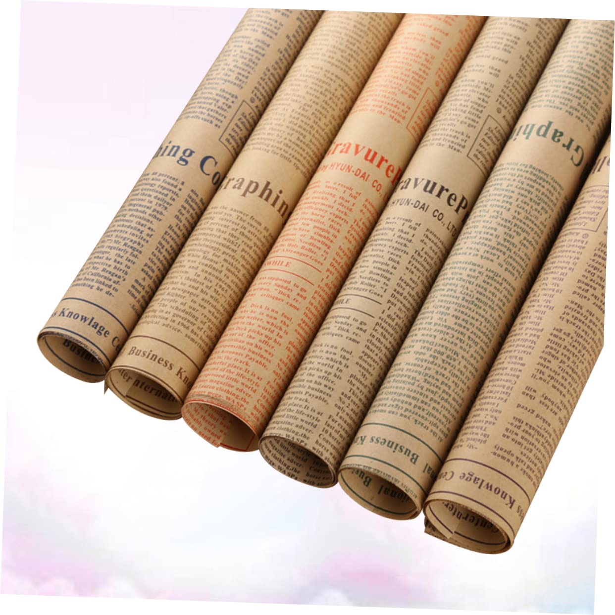 Carta da Regalo Vintage in Carta Kraft 51x75cm 50 Fogli | Design Giornale Inglese, per Fiori e Bouquet, per Ispirazioni Artistiche e Progetti DIY Stile Casuale