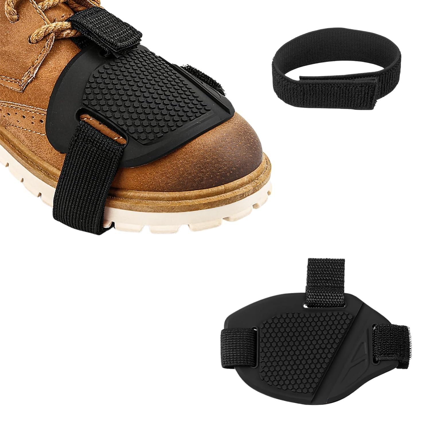 Motorcycle Gear Shift Shoe Protector Pads, 2 Pcs Adjustable Bike Gear Shifter Cover with Hook and Loop Strap, Non-Slip Rubber Foot Grip Guard for Riding Boots, Sports Bikes and Commuter Motorcycles-image-24
