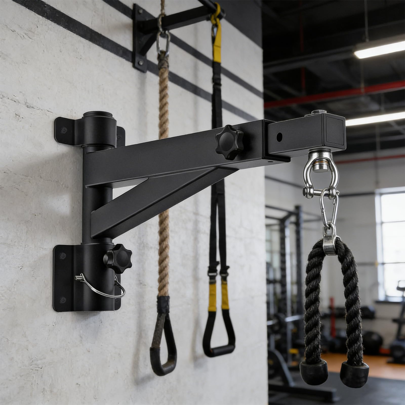 Soporte de pared para saco de boxeo, soporte giratorio de alta resistencia, soporte de pared ajustable para sacos de boxeo, kickboxing y speed bags, regulable de 43 a 63 cm, hasta 113-227 kg