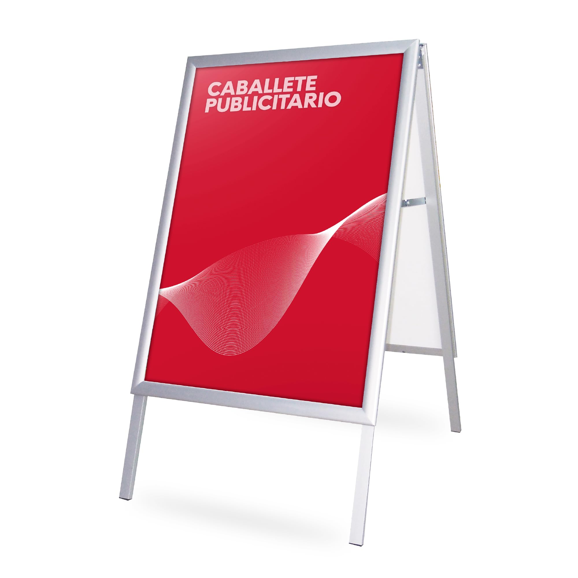 Caballete Publicitario de Aluminio 700x1000 mm | Expositor Exterior Doble Cara con Marco Click de 35 mm | Soporte para Carteles con Protector Antideslumbrante y Resistente al Agua