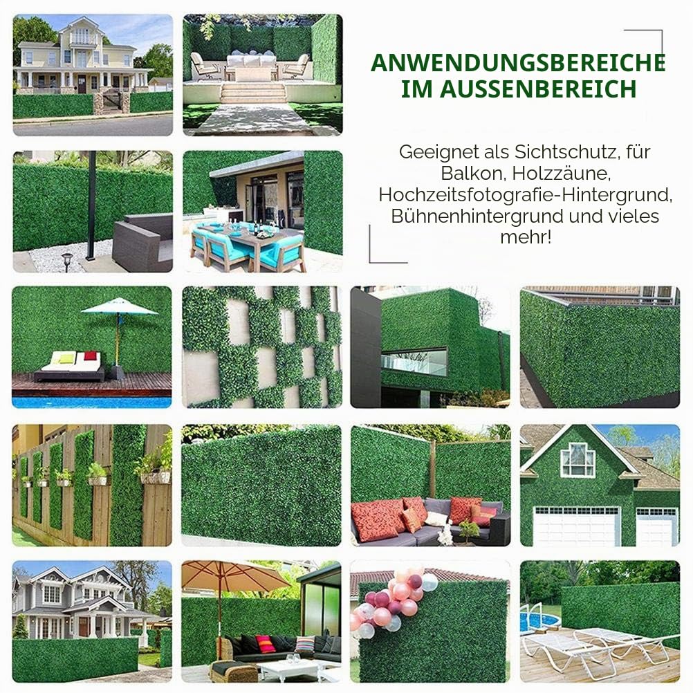 Künstliche Buchsbaum Wandpaneele für Pflanzen, Wanddekoration für Hotel, Café, Hintergrund (Melonenblätter)