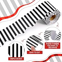 Vista 3 de Tablero de anuncios festoneado de Navidad de 65 pies, borde autoadhesivo para aula, bordes a rayas, borde de línea ondulada para tablón de anuncios