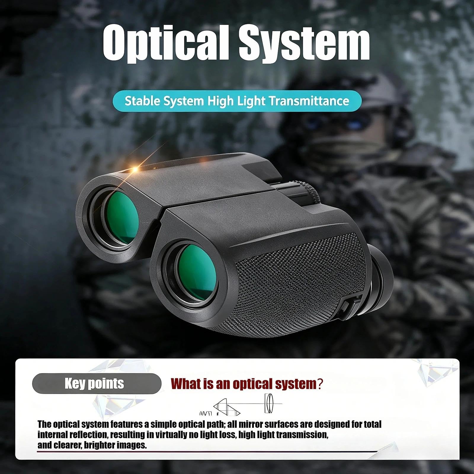 Binocolo 12x25 ad alto ingrandimento ad alta definizione ideale per uso esterno escursionismo campeggio birdwatching osservazione eventi sportivi