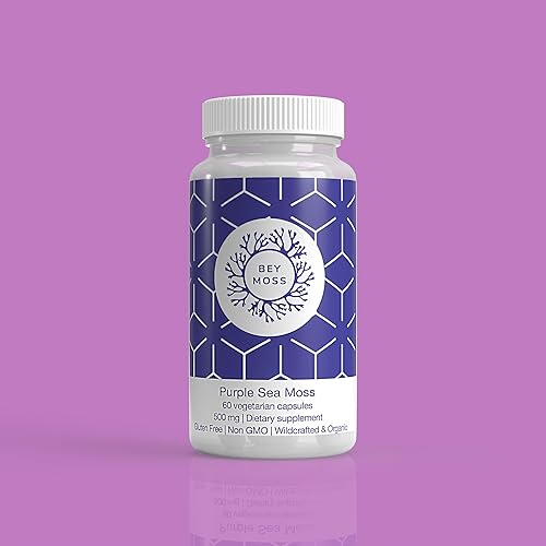Miniatura 3 de Cápsulas orgánicas de musgo marino morado, ricas en vitaminas, minerales y prebióticos, suplementos naturales, musgo de mar orgánico, musgo marino