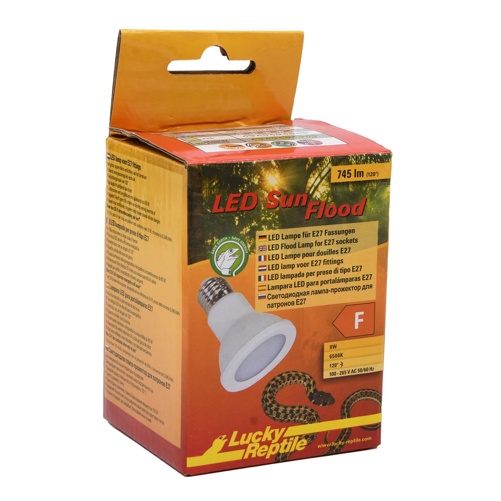 Lucky Reptile LED Sun Flood 6,5 Watt - Lampe LED pour Douille E27 - Lampe pour Terrarium avec Une Puissance Lumineuse impressionnante - pour Terrarium - Eclairage du Terrarium 1 pc