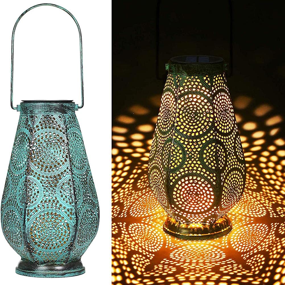 DUCUT Omitium Solar Lantern for Outdoors, Solar Lantern for Outdoors, IP65 Waterproof Metal Hanging Atmosphere LED Outdoor Decorative Lanterns for Outdoors, Garden, Patio, Porch