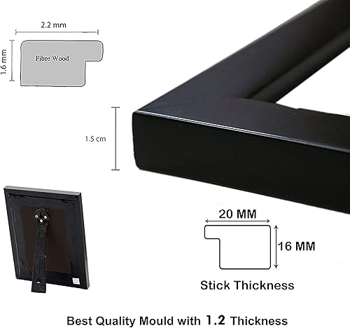 Miniatura 5 de Lord Shiva & Family - Marco de fotos de madera para colgar en la pared, Pooja Room (13.5 x 9.5 pulgadas)